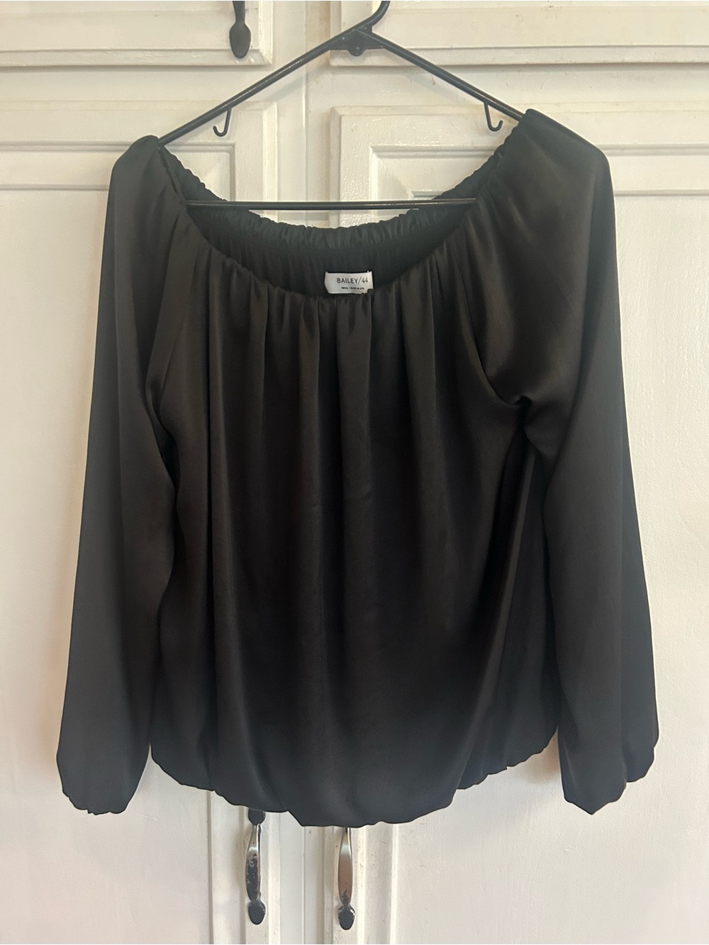 Bailey 44 Black Off-Shoulder Peasant Blouse